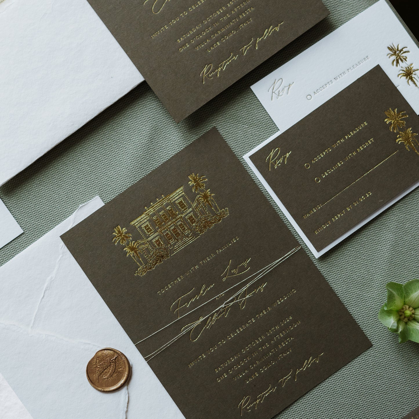Lake Como Wedding Invitation Sample Suite