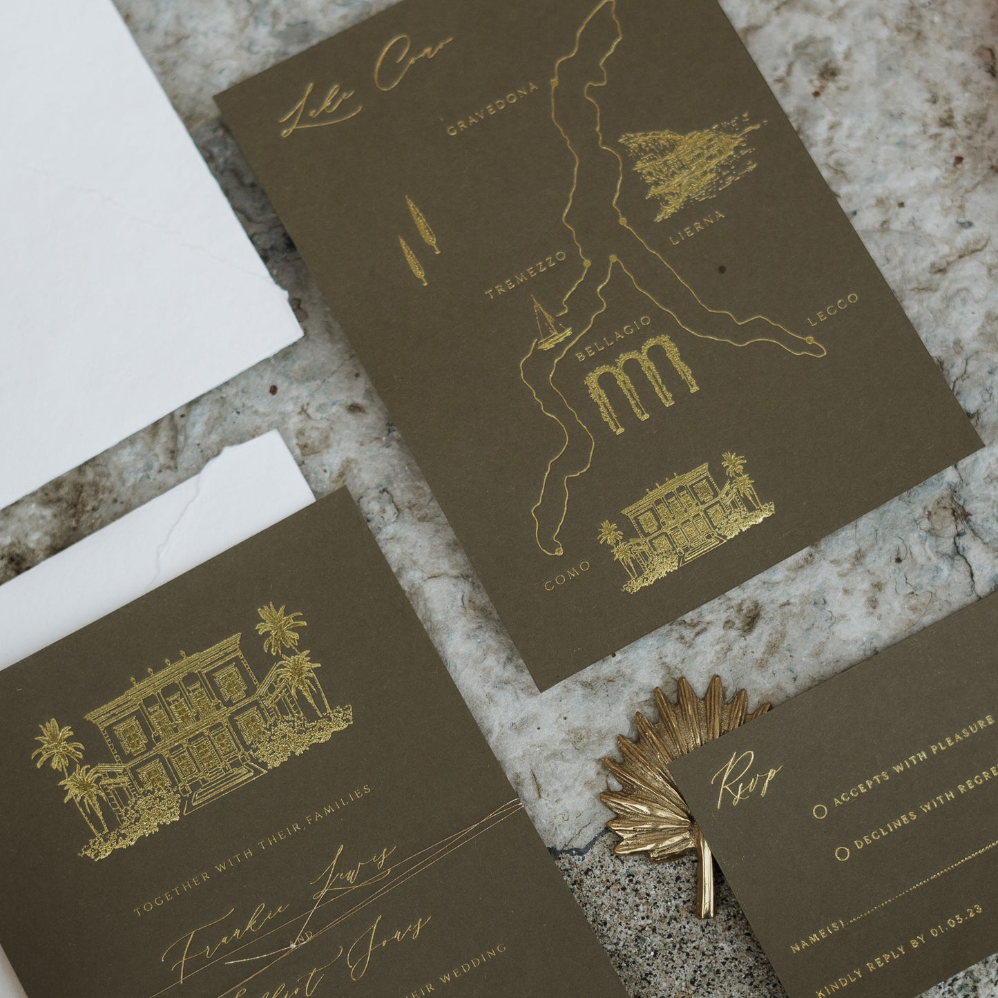 Lake Como Wedding Invitation Sample Suite