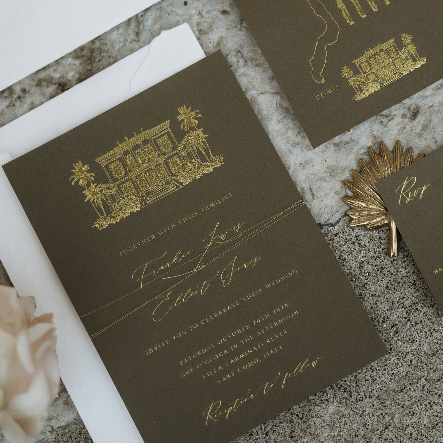 lake Como wedding invitation