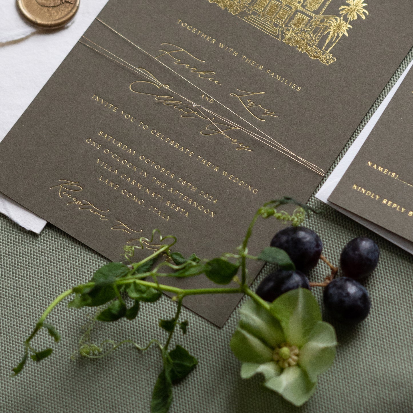 lake Como wedding invitation