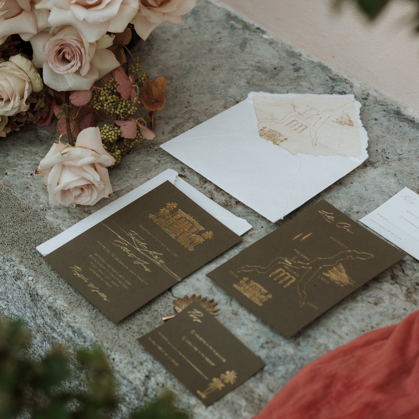 lake Como wedding invitation