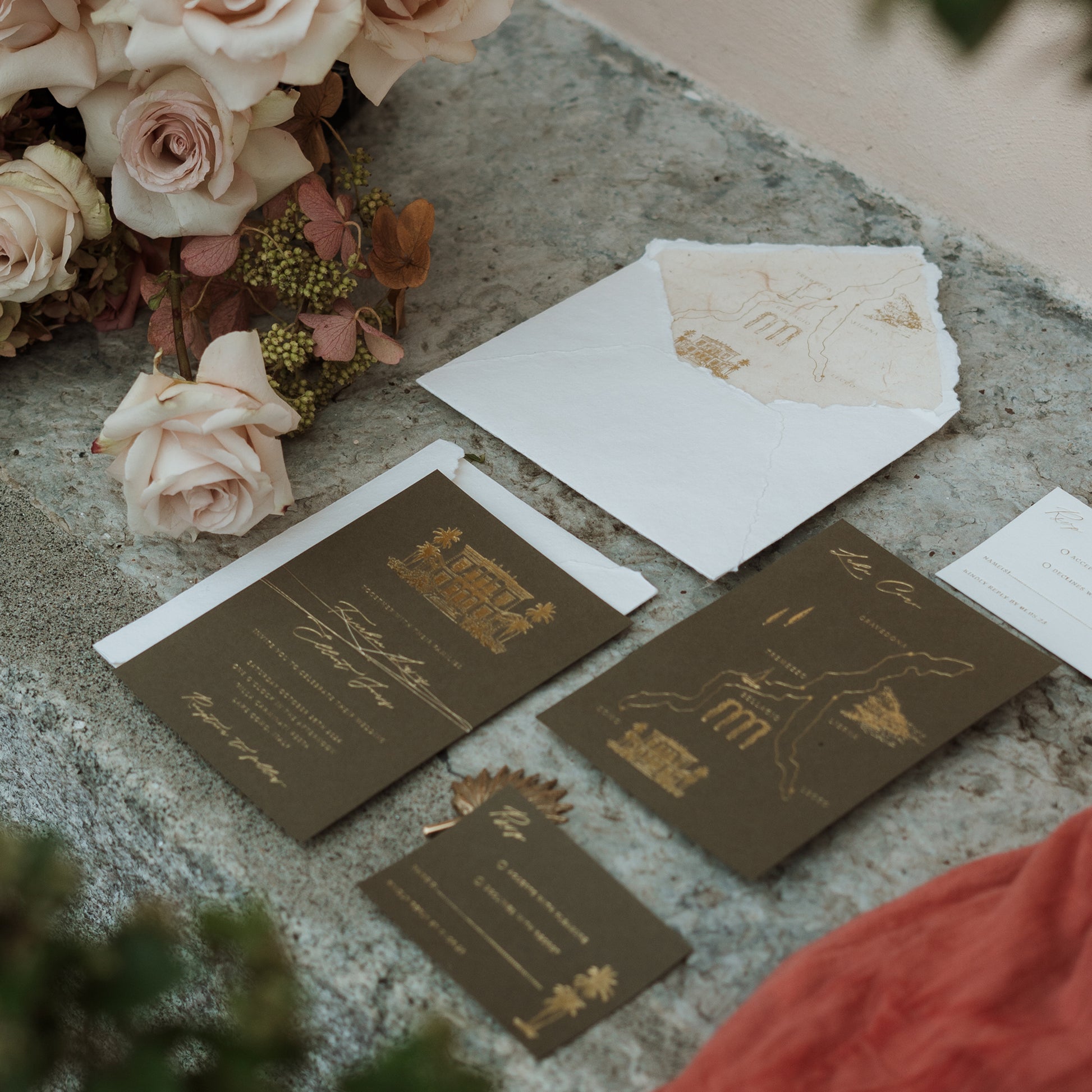lake Como wedding invitation
