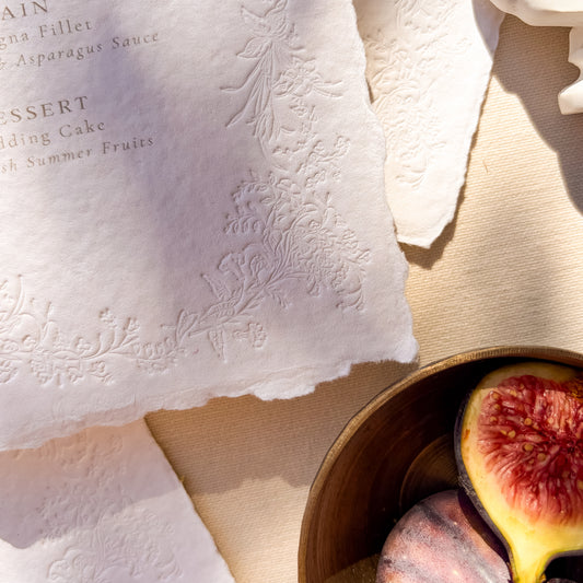 Personalised Floral Letterpress Menus