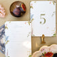 Wedding menu cards with floral design