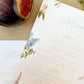 Wedding menu cards with floral design