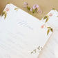 Wedding menu cards with floral design