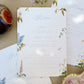 Wedding menu cards with floral design