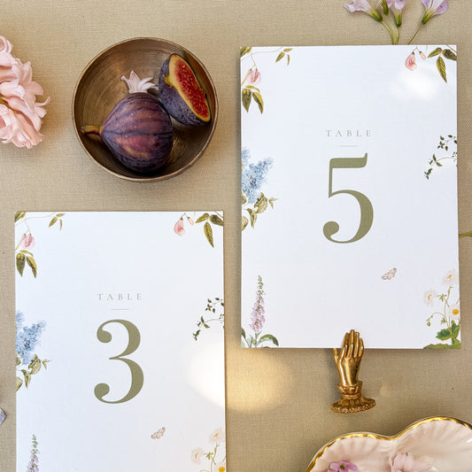 Floral wedding table number